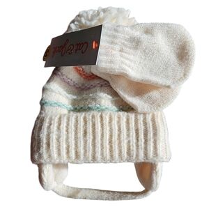 Baby Striped Pom Hat and Mitten Set - Cat & Jack